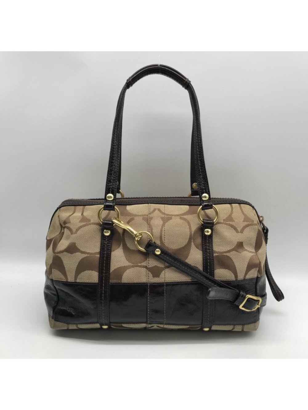 Coach Tan Signature Canvas Shoulder Bag - Picture 2 of 13
